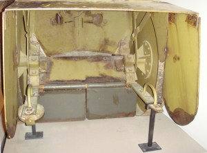 Yikes! This is the view looking in the shield on display at Les Invalides, Paris. (public domain)