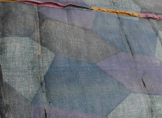 This sample of First World War Night Lozenge Camouflage is from the original fabric of the AEG bomber in the collection of the Canada Air and Space Museum.