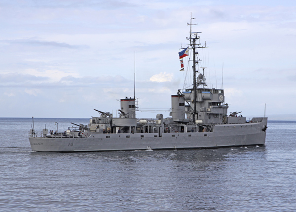 BRP Manuel L. Quezon (70), August 2009, off Bitung and off Manad