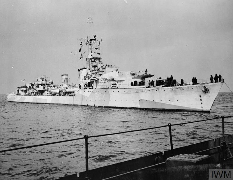 THE CANADIAN DESTROYER HMCS ATHABASKAN, 1944.