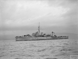 HMS WHIMBREL. THE LATEST SLOOP, 27 JANUARY 1943, AT GREENOCK.