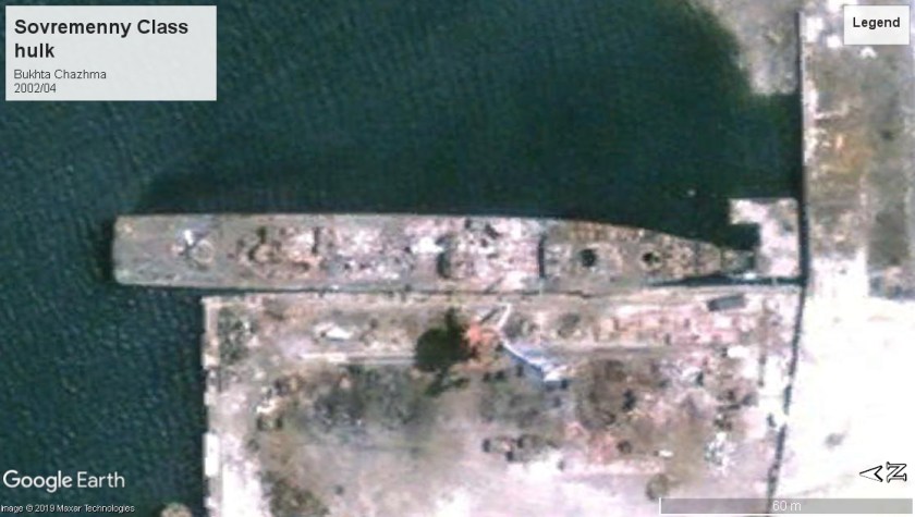 Sovremenny class hulk near Fokino 2002