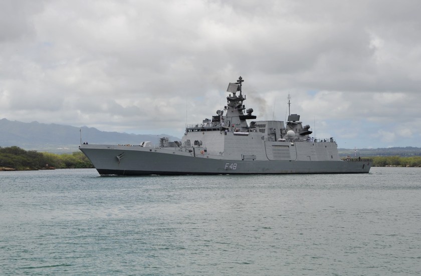 Indian Navy Shivalik-Class Stealth Frigate INS Satpura (F48) Departs Joint Base Pearl Harbor-Hickam Following the Conclusion of RIMPAC 2016