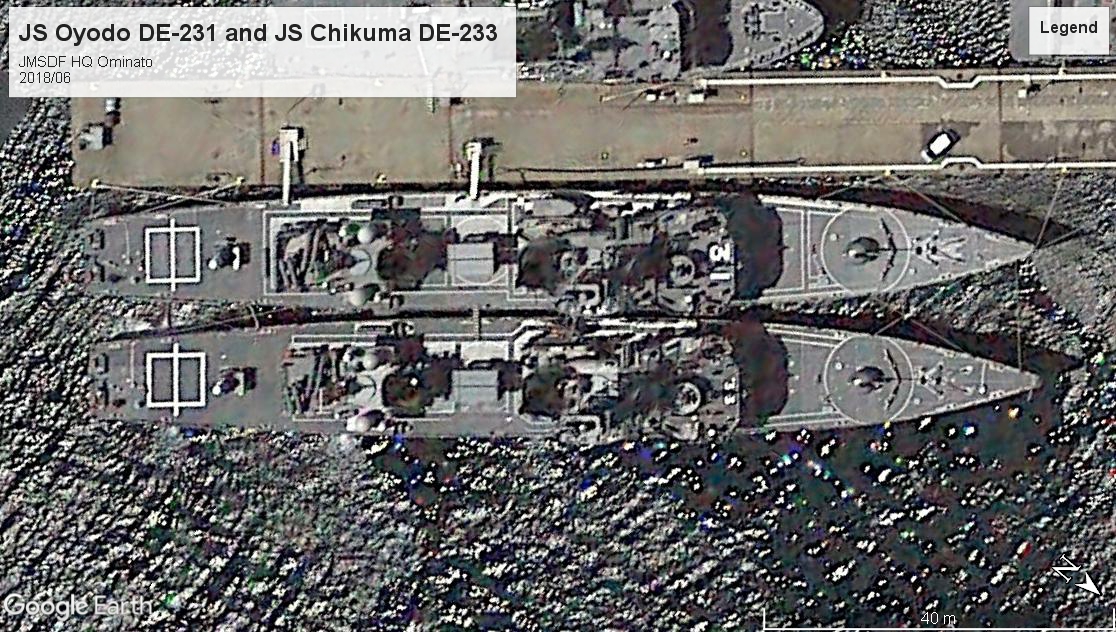 JS Oyodo DE-231 and JS Chikuma DE-233 ominato 2018.jpg