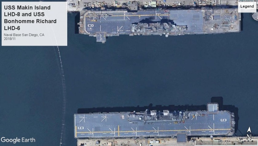 USS Makin Island LHD-8 and USS Bonhomme Richard LHD-6 San Diego 2018