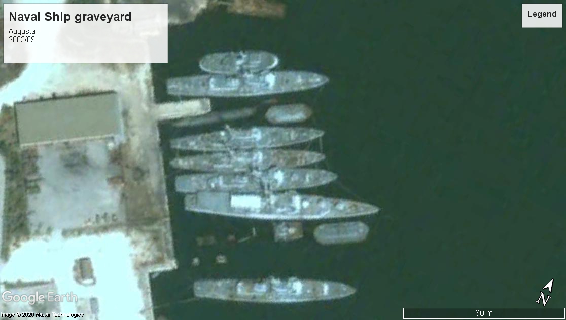 Naval ship graveyard Augusta Sicily 2003