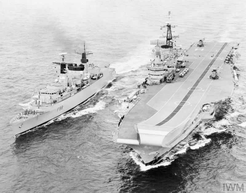 HMS Hermes and Broadsword Falklands