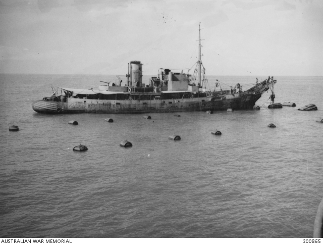 HMAS Karangi Boom Defence AWM 4089056