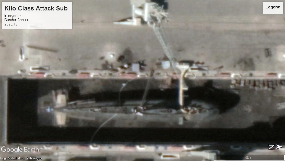 Kilo attack sub Bandar Abbas refit 2020