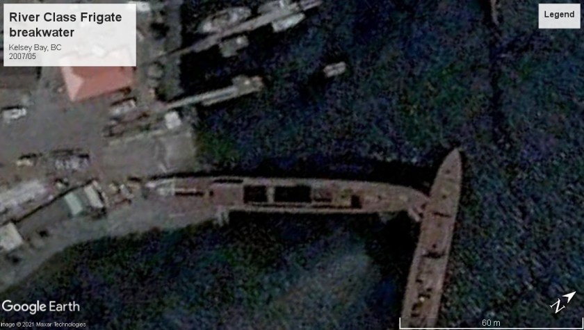 River class frigate breakwater Kelsey Bay 2007