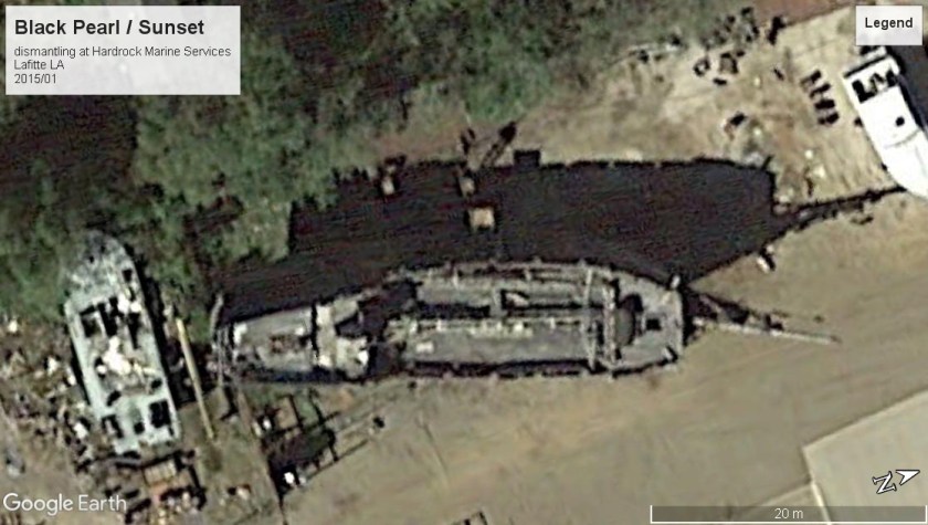 Black Pearl - Sunset pirate ship scrap Lafitte LA 2015