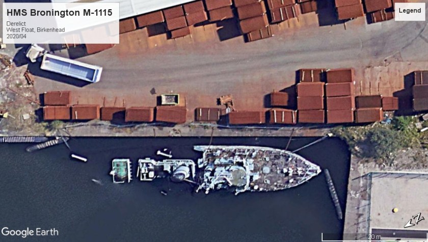 HMS Bronington M-1115 derelict West Float 2020