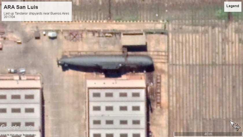 ARA San Luis laid up Tandanor shipyards Buenos Aires 2014