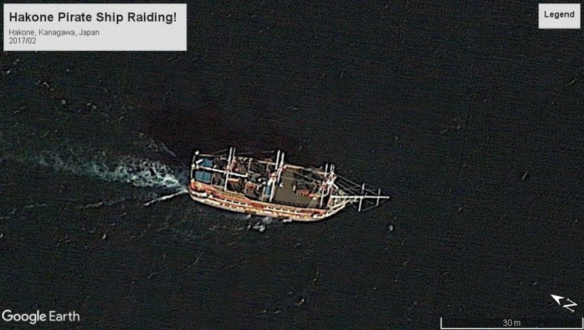 Hakone Japan pirate ship underway 2017