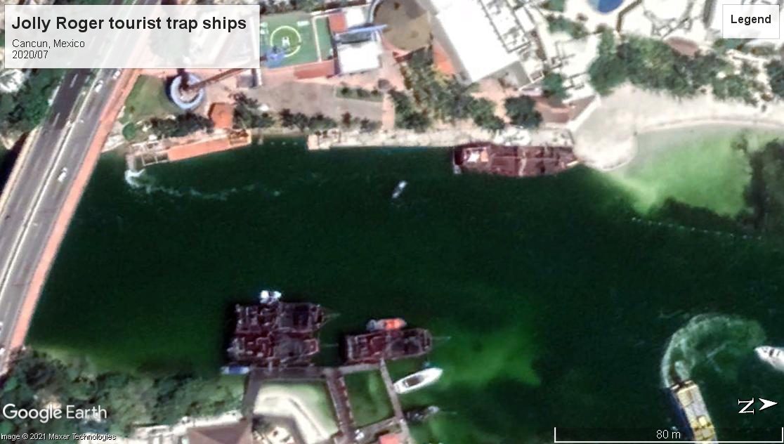 Jolly Roger tourist ships cancun 2020