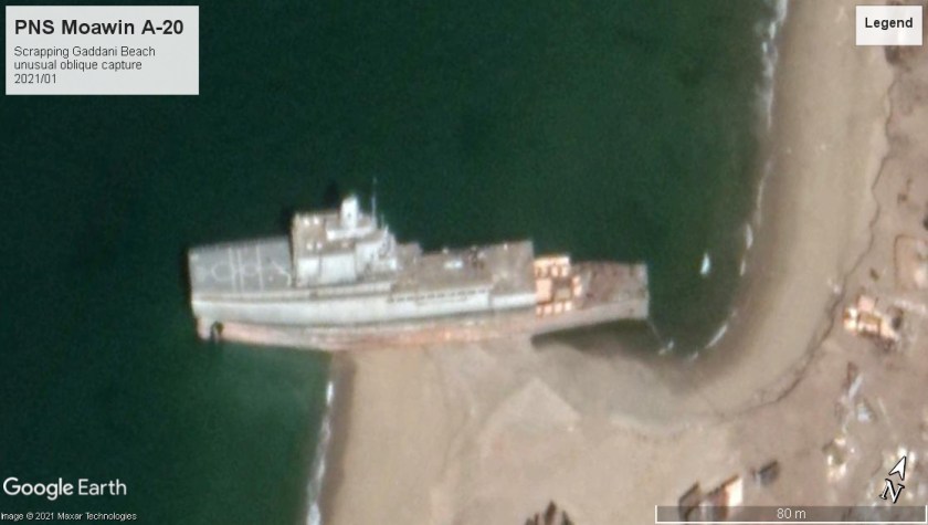 PNS Moawin A-20 Gaddani beach scrap 2021