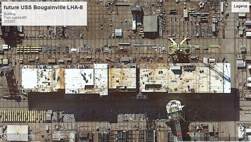 USS Bougainville LHA-8 building Pascagoula 2022