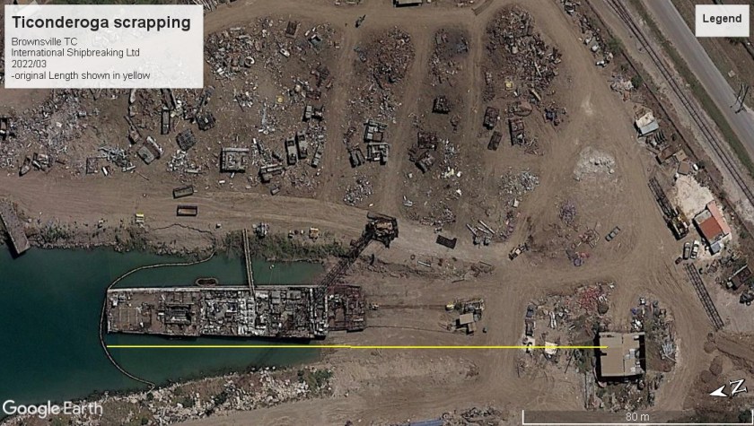 USS Ticonderoga scrapping Brownsville TX 2022