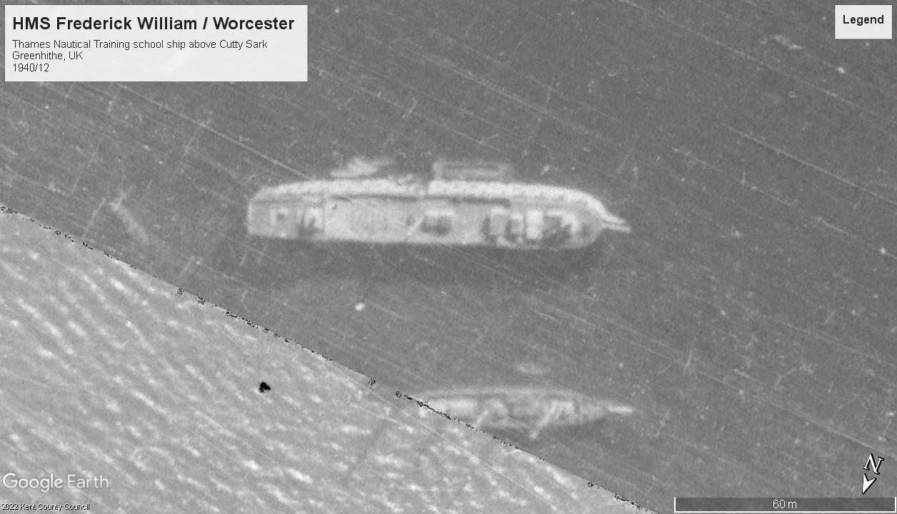 HMS Frederick William - Worcester ship of the line Greenhithe 1940