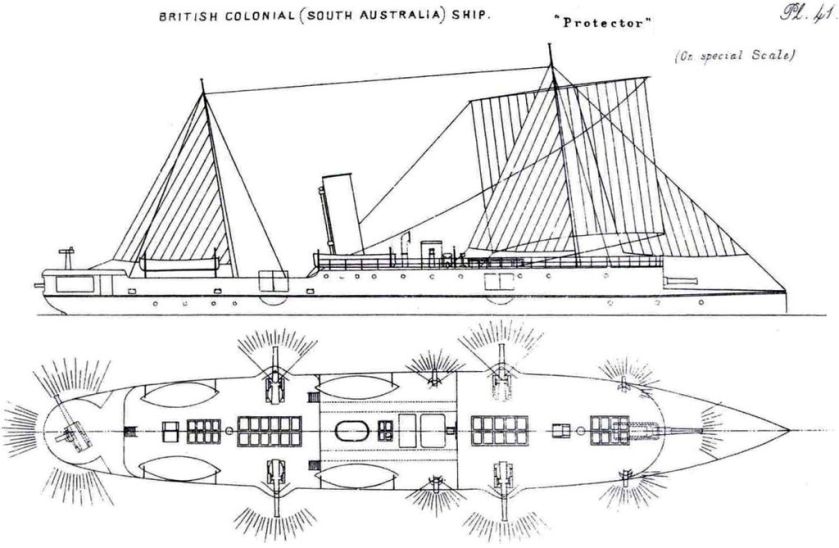 HMCS_Protector_Starboard_elevation_and_Deck_plan